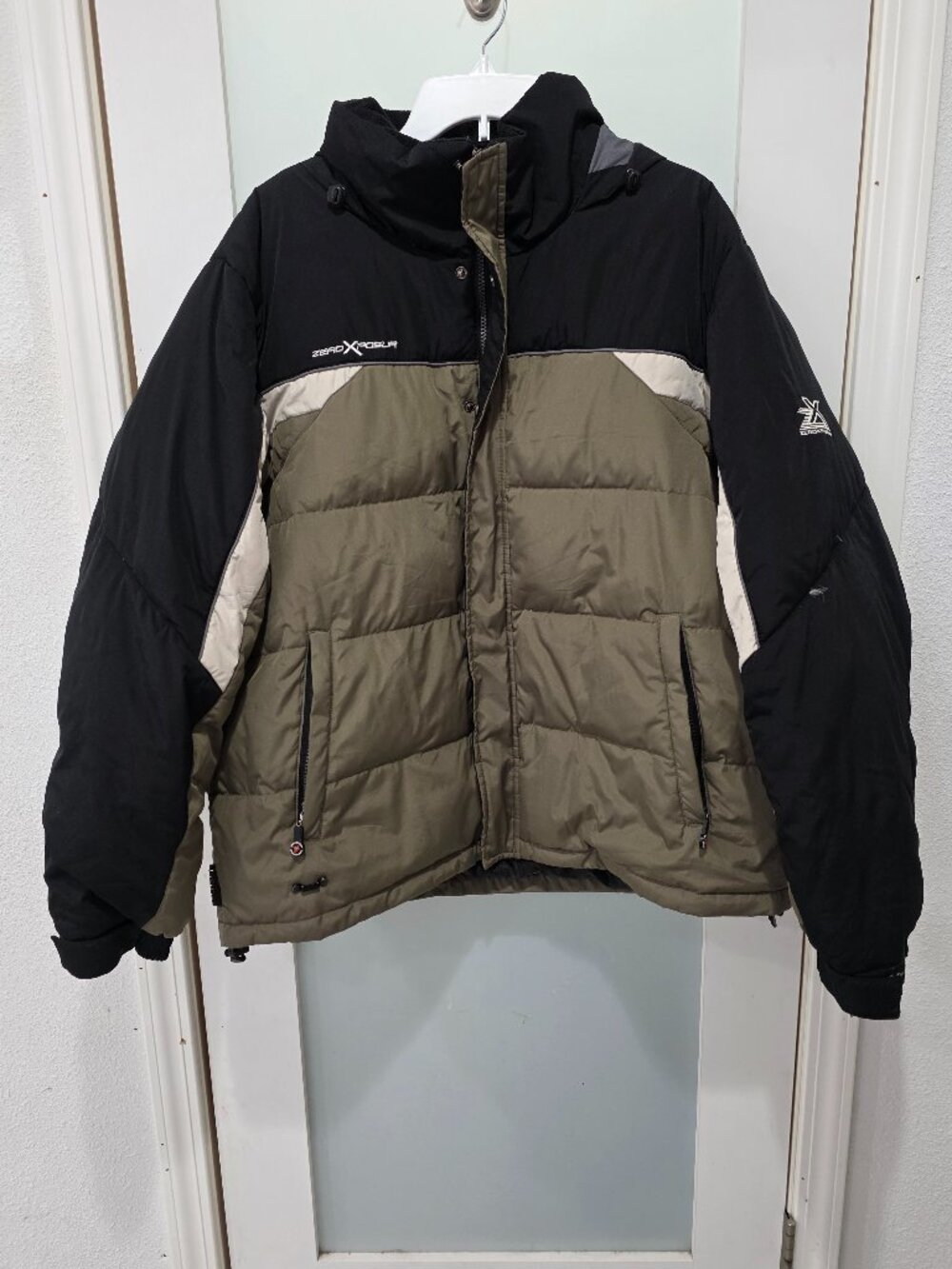 Zero Xposur Colorblock Ski Snow Jacket – Men's L – Green Black Hooded Like New